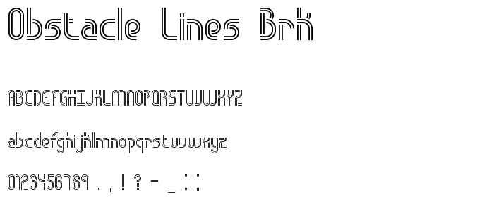 Obstacle Lines BRK font